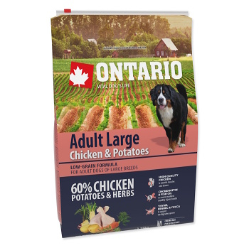 ONTARIO Dog Adult Large Chicken & Potatoes granule pro psy 2,25 kg (Granule pro psy) - Hypoalergenní