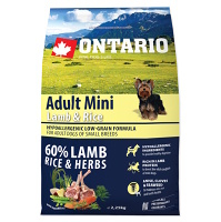 ONTARIO Adult Mini Lamb & Rice granule pro psy 1 ks, Hmotnost balení (g): 2,25 kg