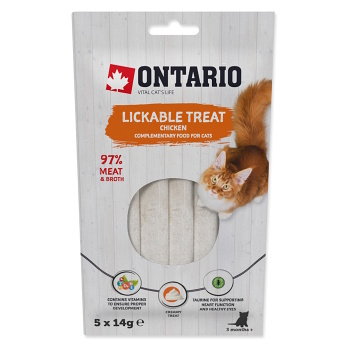 ONTARIO Lízací pochoutka kuře 5x14 g (Pamlsky pro kočky)