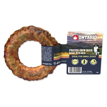 ONTARIO Žvýkací bagel Protein hovězí 8,9 cm (Dentální pamlsky pro psy)