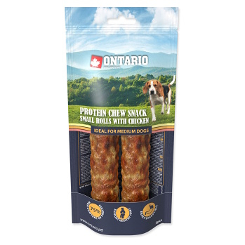 ONTARIO Žvýkací rolka malá protein kuře 12,7 cm 2 ks (Dentální pamlsky pro psy)