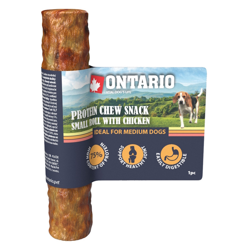 ONTARIO Žvýkací rolka malá protein kuře 12,7 cm