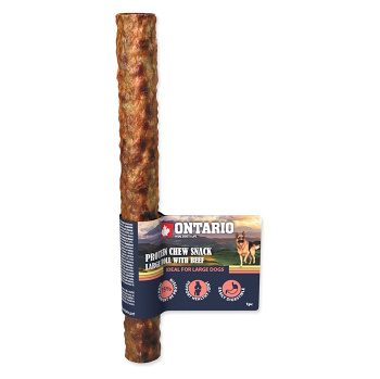 ONTARIO žvýkací rolka velká Protein hovězí 25,4 cm (Dentální pamlsky pro psy)