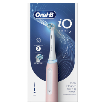 ORAL-B Series iO 3 pink elektrický zubní kartáček (Oscilační zubní kartáčky) - Časovač, Tlakový senzor vizuální, Více režimů čištění