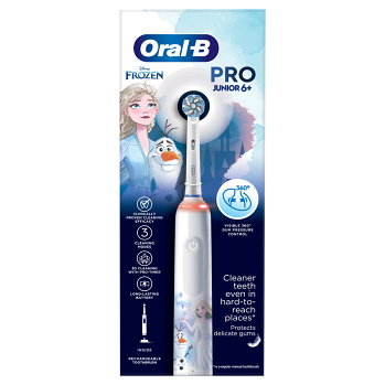 ORAL-B Pro 3 Frozen junior elektrický zubní kartáček (Dětské elektrické kartáčky) - Časovač, Tlakový senzor vizuální