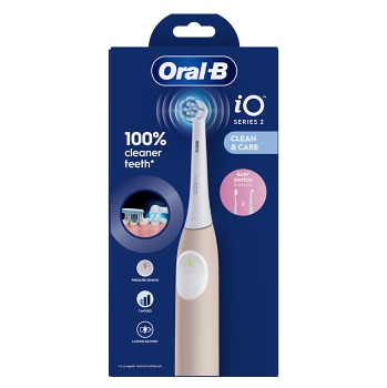 ORAL-B Series iO 2 calm pink elektrický zubní kartáček (Oscilační, magnetické zubní kartáčky) - Časovač, Tlakový senzor vizuální, Více režimů čištění, Indikátor napájení