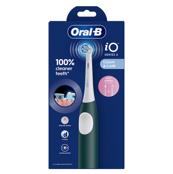 ORAL-B Series iO 2 forest green elektrický zubní kartáček (Oscilační, magnetické zubní kartáčky) - Časovač, Tlakový senzor vizuální, Více režimů čištění, Indikátor napájení