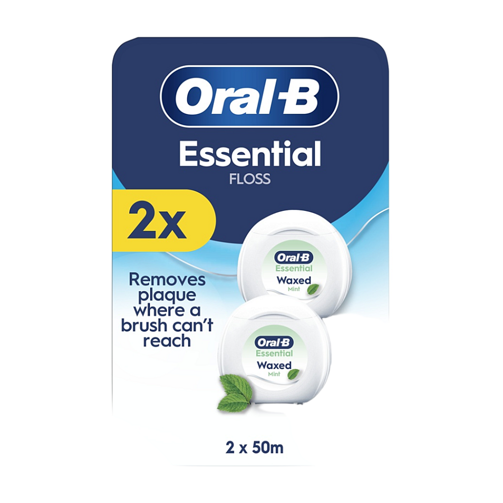 ORAL-B Essential dentální nit voskovaná Mint 2 x 50 m