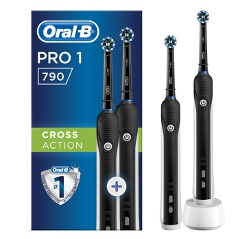 ORAL-B Pro 1-790 Cross Action Bonus Handle black elektrický zubní kartáček
