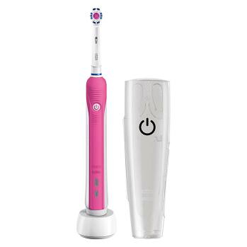 ORAL-B Pro 750 3DWhite Pink elektrický zubní kartáček + Cestovní pouzdro