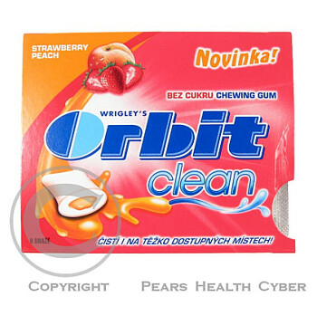 Orbit Clean Strawberry Peach 9 dražé
