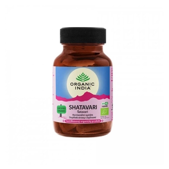 ORGANIC INDIA Šatavari  BIO 60 kapslí (Doplňky stravy pro potenci, erekci) - Jednosložkové, BIO