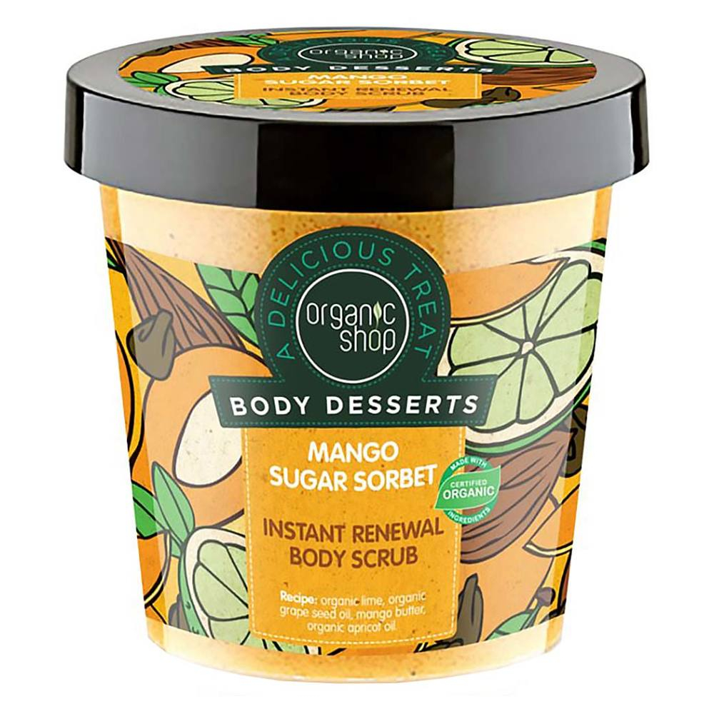 ORGANIC SHOP Body Desserts Antioxidační tělový peeling Mangový cukrový sorbet 450 ml