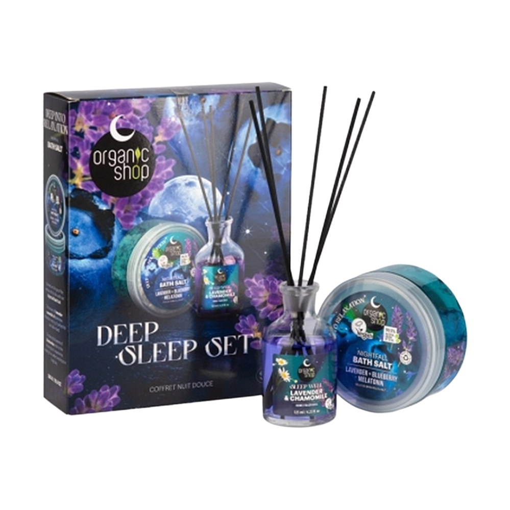 ORGANIC SHOP Sleeping Sada pro hluboký spánek, difuzér a sůl do koupele 300 g/ 125 ml