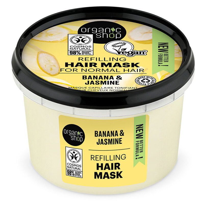 Levně ORGANIC SHOP Vyživující maska pro normální vlasy Banán a jasmín 250 ml