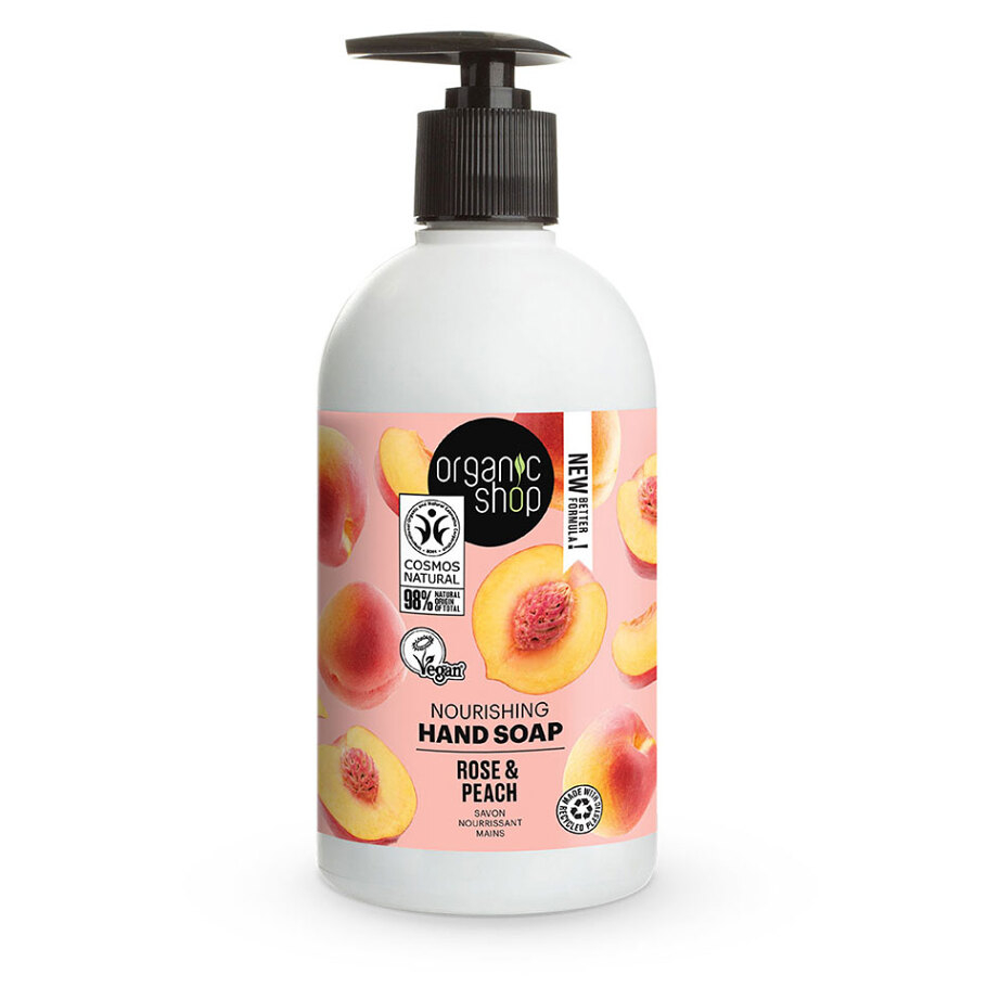 E-shop ORGANIC SHOP Vyživující mýdlo na ruce Růže a broskev 500 ml