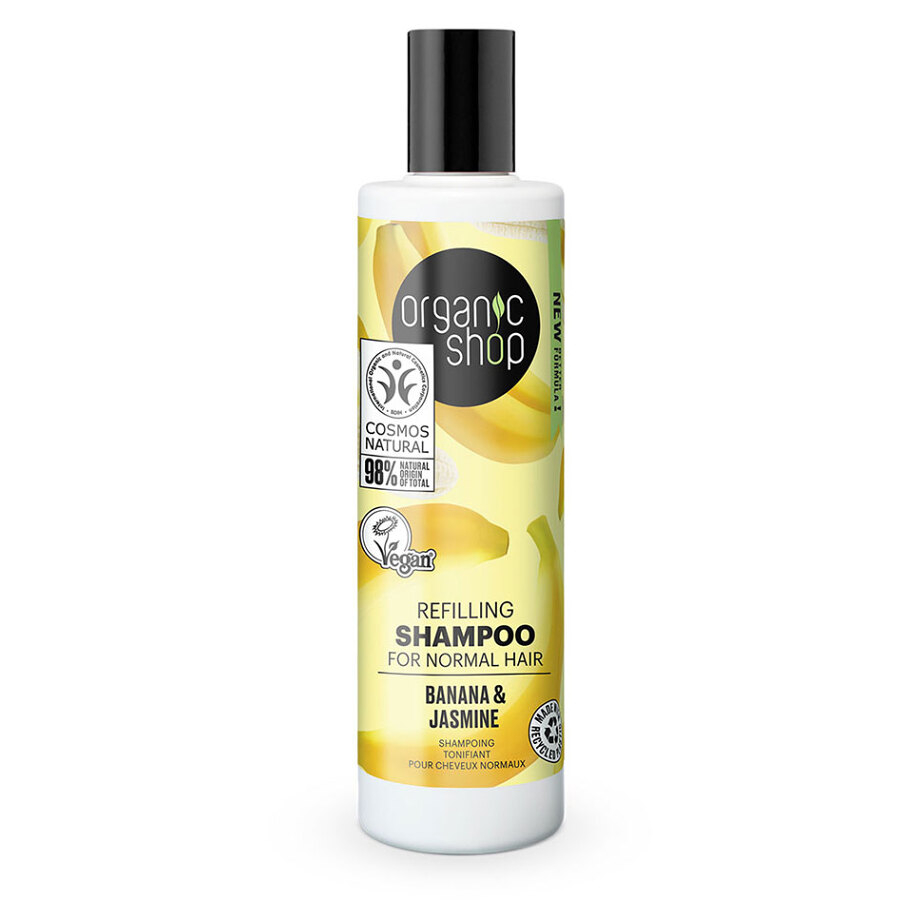 E-shop ORGANIC SHOP Vyživující šampon pro normální vlasy Banán a jasmín 280 ml