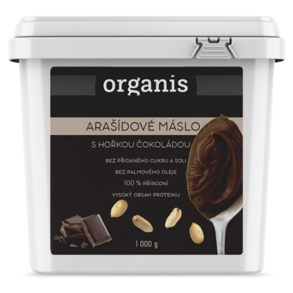 E-shop ORGANIS Arašídový krém s hořkou čokoládou 1000 g