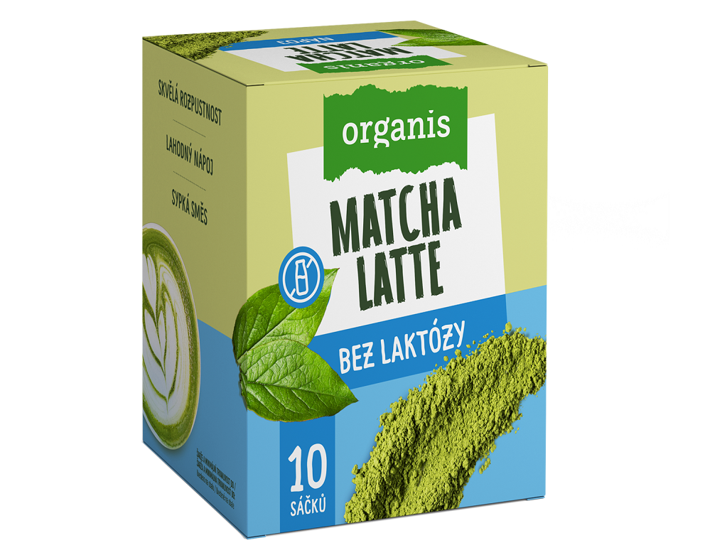 ORGANIS Matcha latte bez laktózy 10 x 27 g
