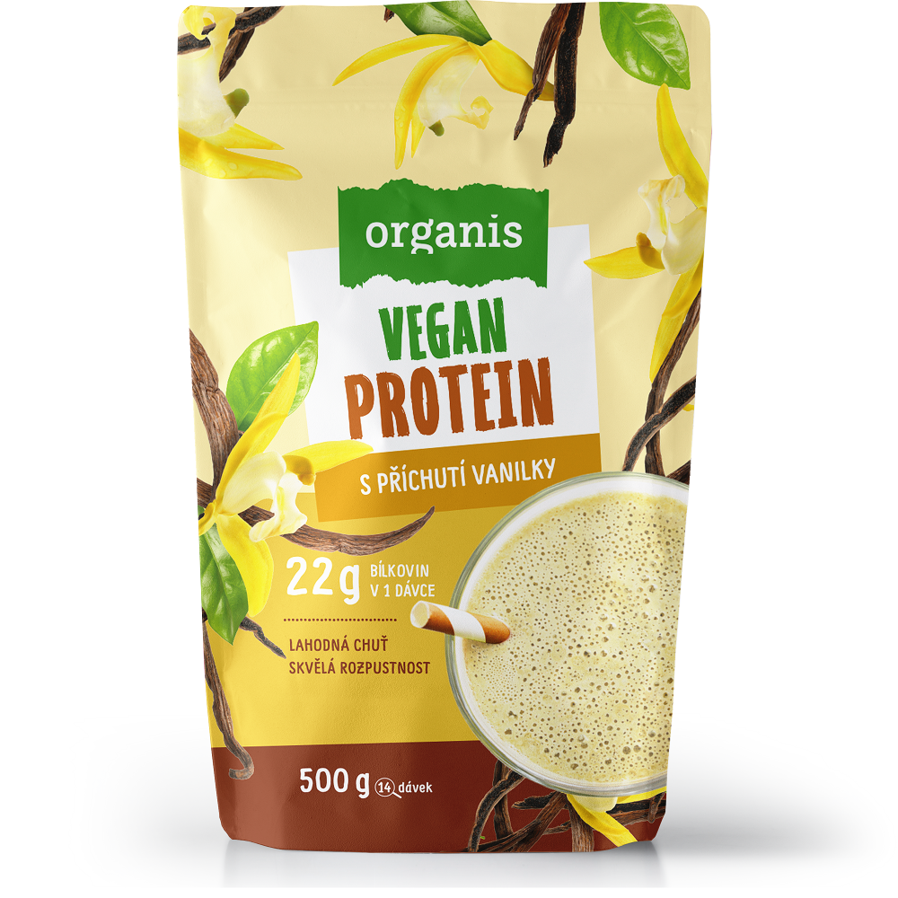 ORGANIS Veganský protein vanilka 500 g