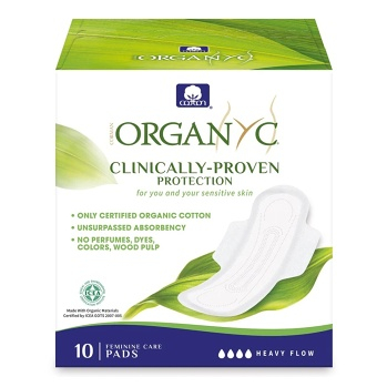 ORGANYC Denní vložky s křidélky prodloužené Heavy 10 kusů (Přírodní menstruační vložky) - Přírodní