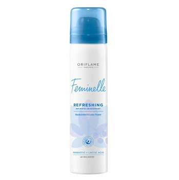 ORIFLAME Feminelle osvěžující deodorant pro intimní hygienu s černým rybízem a lotosovým květem 75 ml