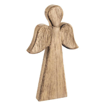 ORION Dřevěný anděl Mango  velký 1 kus (Vánoční dekorace)