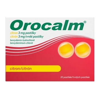 OROCALM Citrón 3mg 20 pastilek (Bolest v krku) - Jednosložkové