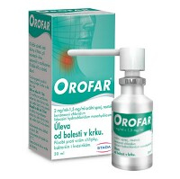 OROFAR 2 mg/ml + 1,5 mg/ml orální sprej, roztok 30 ml