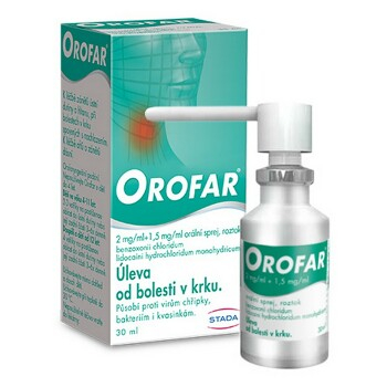 OROFAR 2 mg/ml + 1,5 mg/ml orální sprej, roztok 30 ml