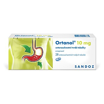 ORTANOL 10 mg 28 tobolek (Na pálení žáhy a překyselení) - Jednodruhové