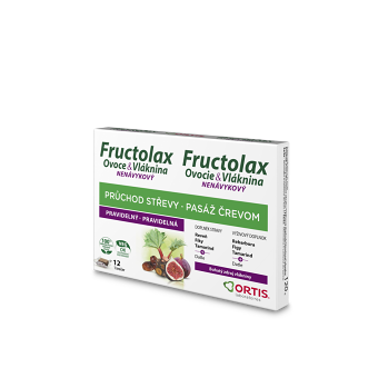 ORTIS Fructolax Ovoce & Vláknina 12 žvýkacích kostek