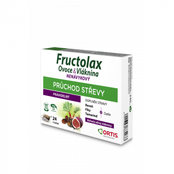 ORTIS Fructolax Ovoce & Vláknina 24 žvýkacích kostek