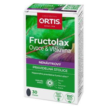 ORTIS Fructolax ovoce & vláknina 30 tablet (Vláknina, psyllium) - Přírodní