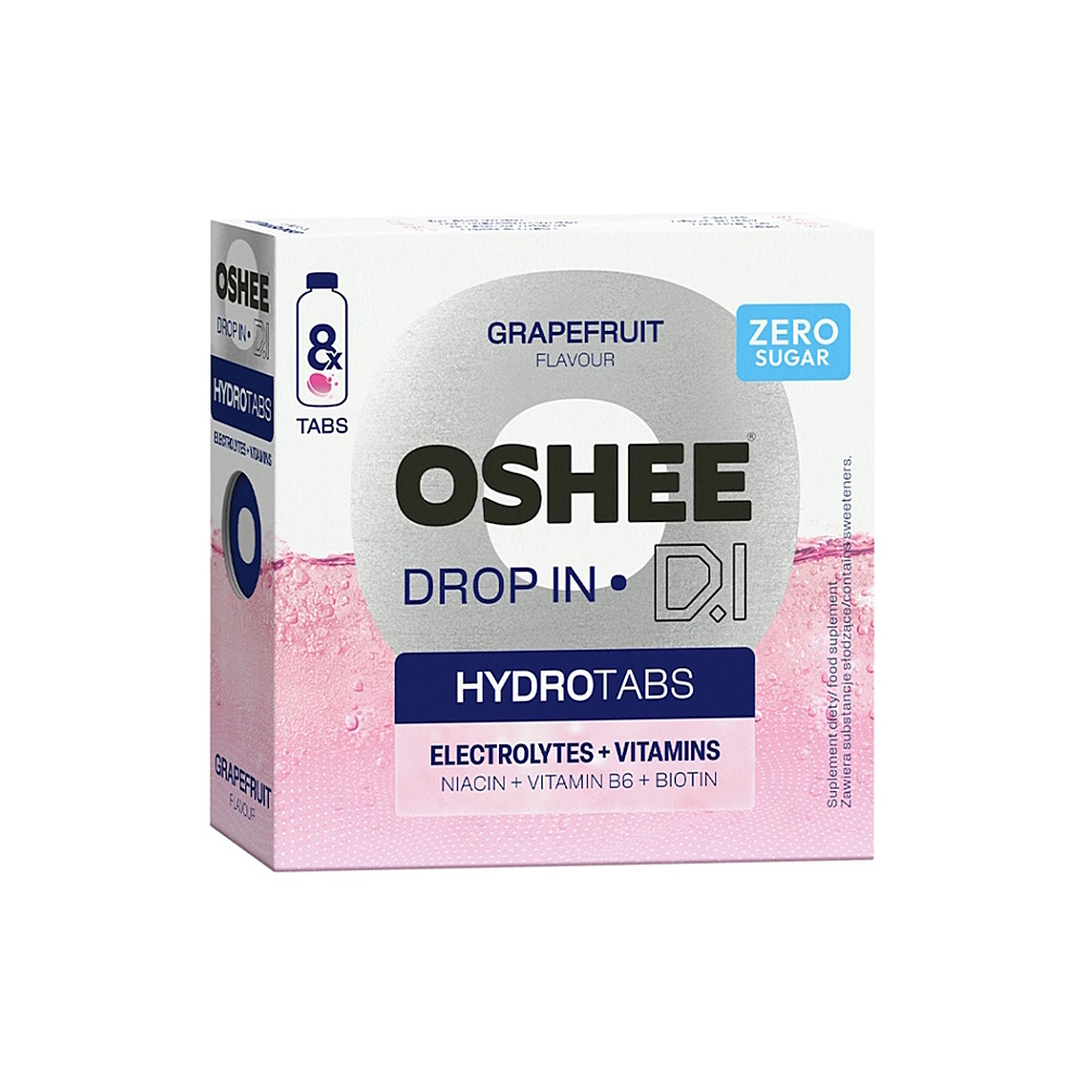 OSHEE Drop in hydro tabs zero elektrolyty grapefruit 8 tablet