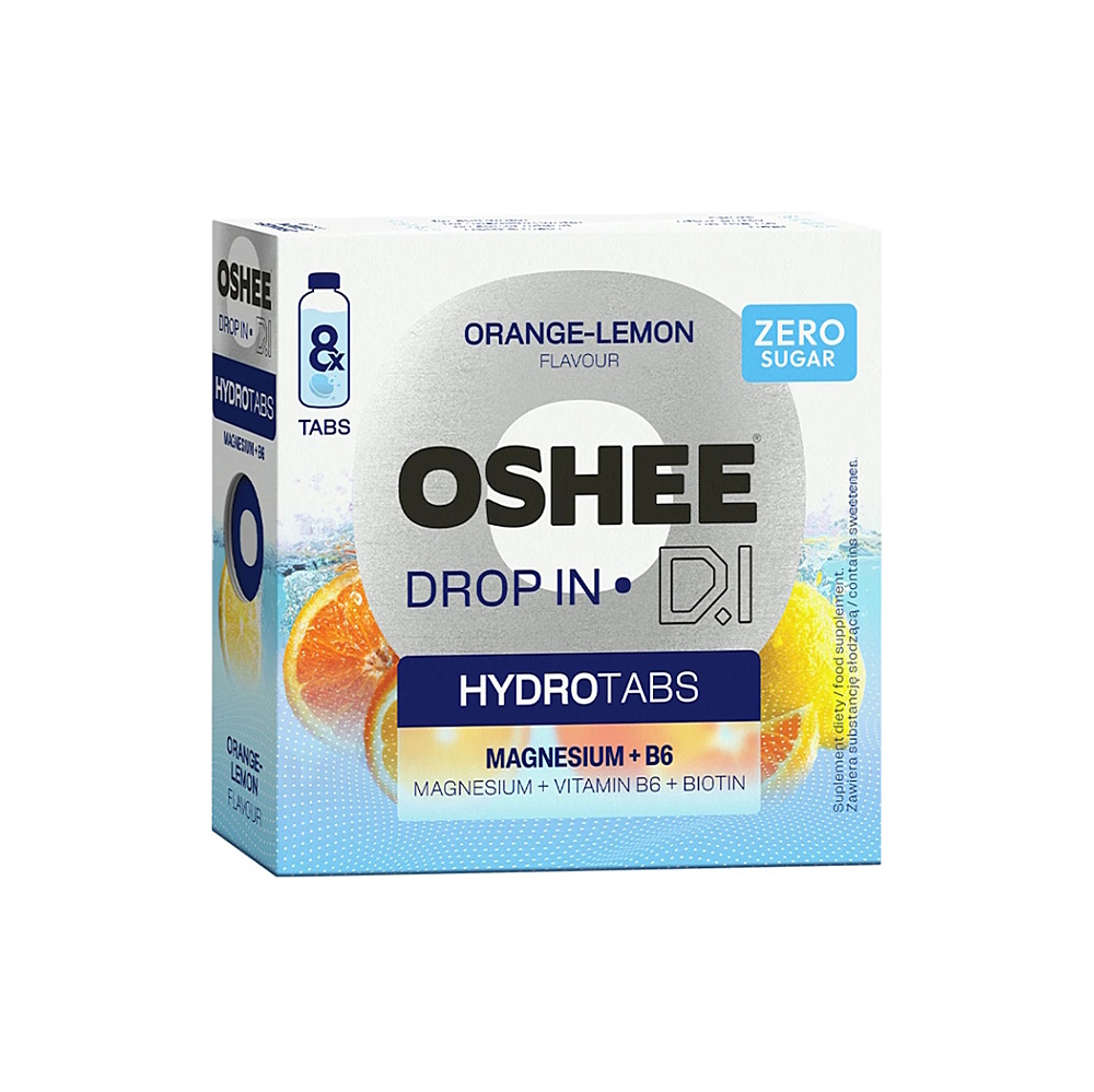 OSHEE Drop in hydro tabs zero magnezium+B6 pomeranč a citrón 8 tablet