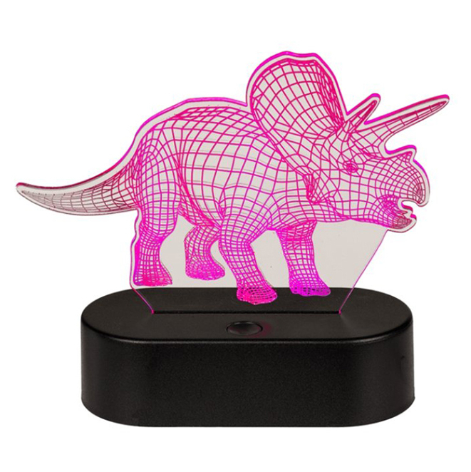Levně OOTB Lampička 3D dinosaurus Triceratops
