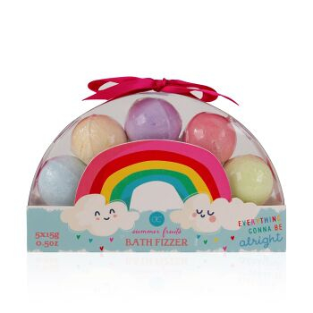 ACCENTRA Over the rainbow fizzer do koupele v dárkovém boxu 5 x 15 g (Dětské kosmetické sady) - Šumivé