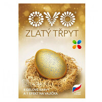 OVO Barvy na vajíčka Efekt zlatý třpyt 5 x 5 ml + rukavice