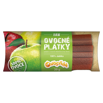 OVOCŇÁK Ovocné plátky jablko 20 g (Tyčinky) - Jednosložkové