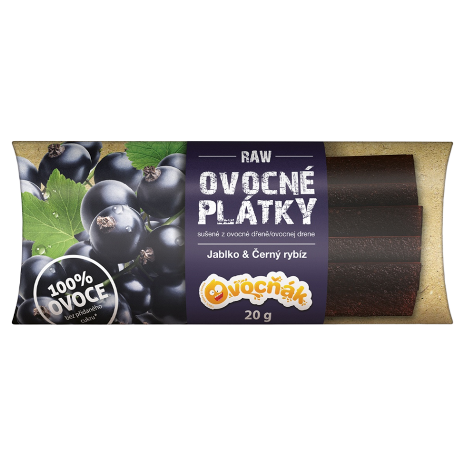 OVOCŇÁK Ovocné plátky jablko a černý rybíz 20 g