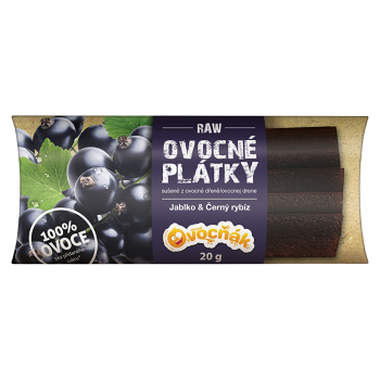 OVOCŇÁK Ovocné plátky jablko a černý rybíz 20 g (Ovocné plátky) - Přírodní, Vícesložkové