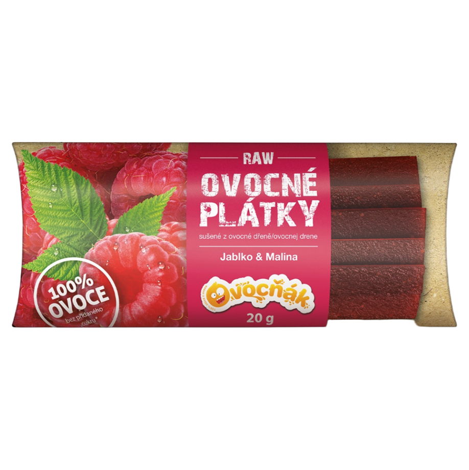 OVOCŇÁK Ovocné plátky jablko a malina 20 g