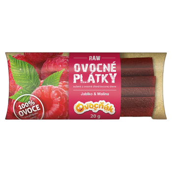 OVOCŇÁK Ovocné plátky jablko a malina 20 g (Ovocné plátky) - Přírodní, Vícesložkové