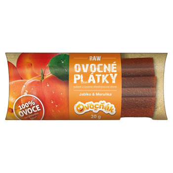 OVOCŇÁK Ovocné plátky jablko a meruňka 20 g (Ovocné plátky) - Přírodní, Vícesložkové