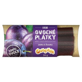 OVOCŇÁK Ovocné plátky jablko a švestka 20 g (Ovocné plátky) - Přírodní, Vícesložkové