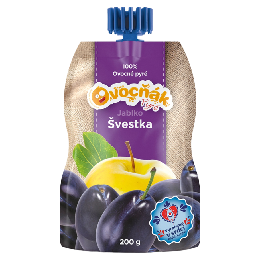 OVOCŇÁK Pyré jablko a švestka 200 g