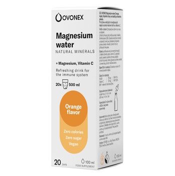OVONEX Magnesium water orange 100 ml (Na energii, při únavě) - Přírodní, Vícesložkové