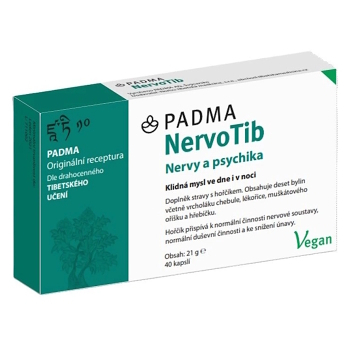 PADMA NervoTib Nervová soustava s hořčíkem 40 kapslí (Energie a únava) - Vícesložkové