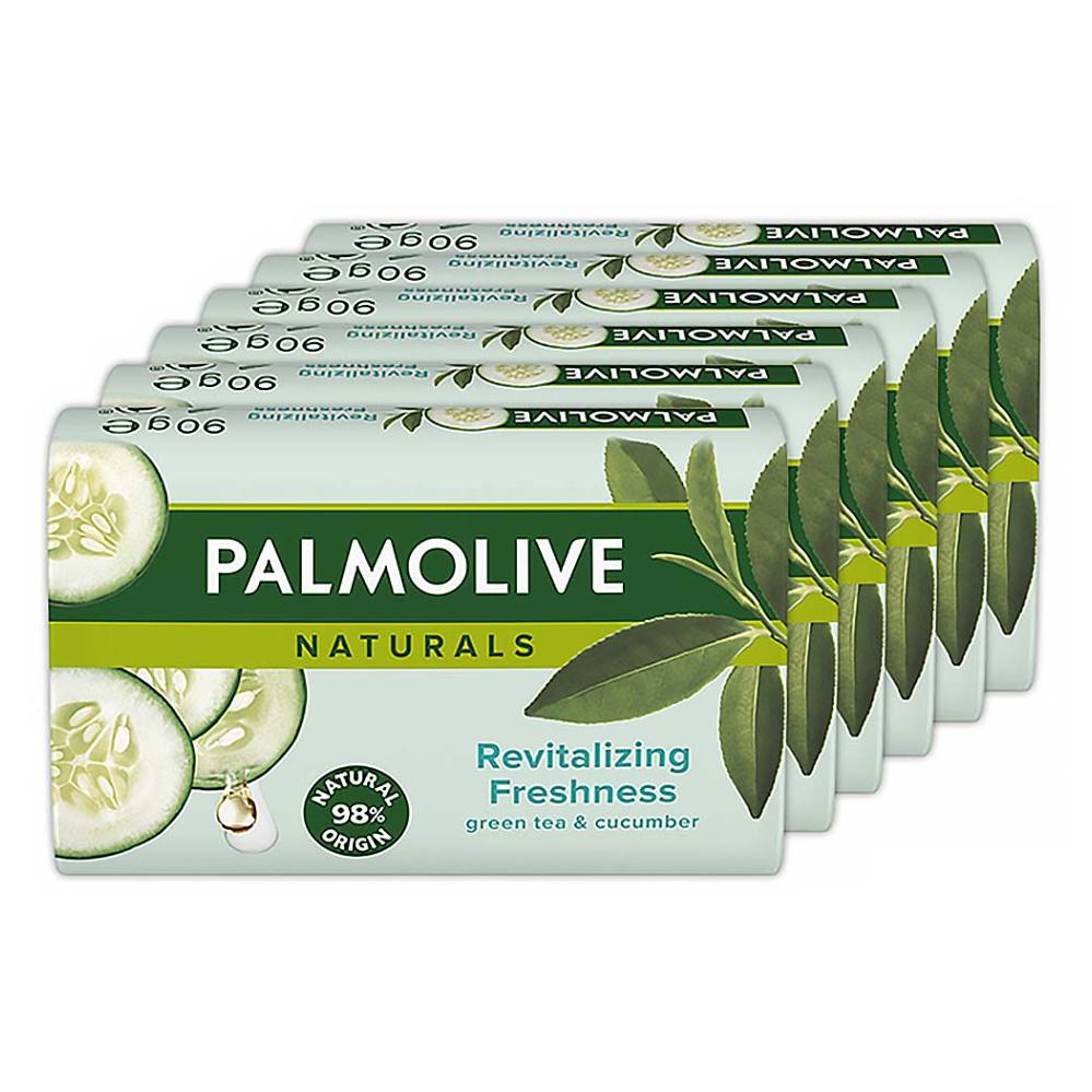 Levně PALMOLIVE Naturals Green Tea & Cucumber Mýdlo 6x 90 g